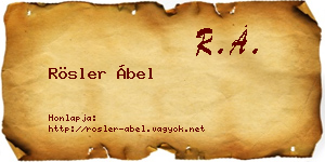 Rösler Ábel névjegykártya