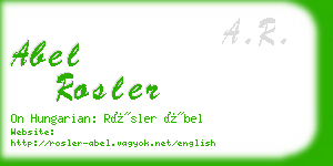 abel rosler business card